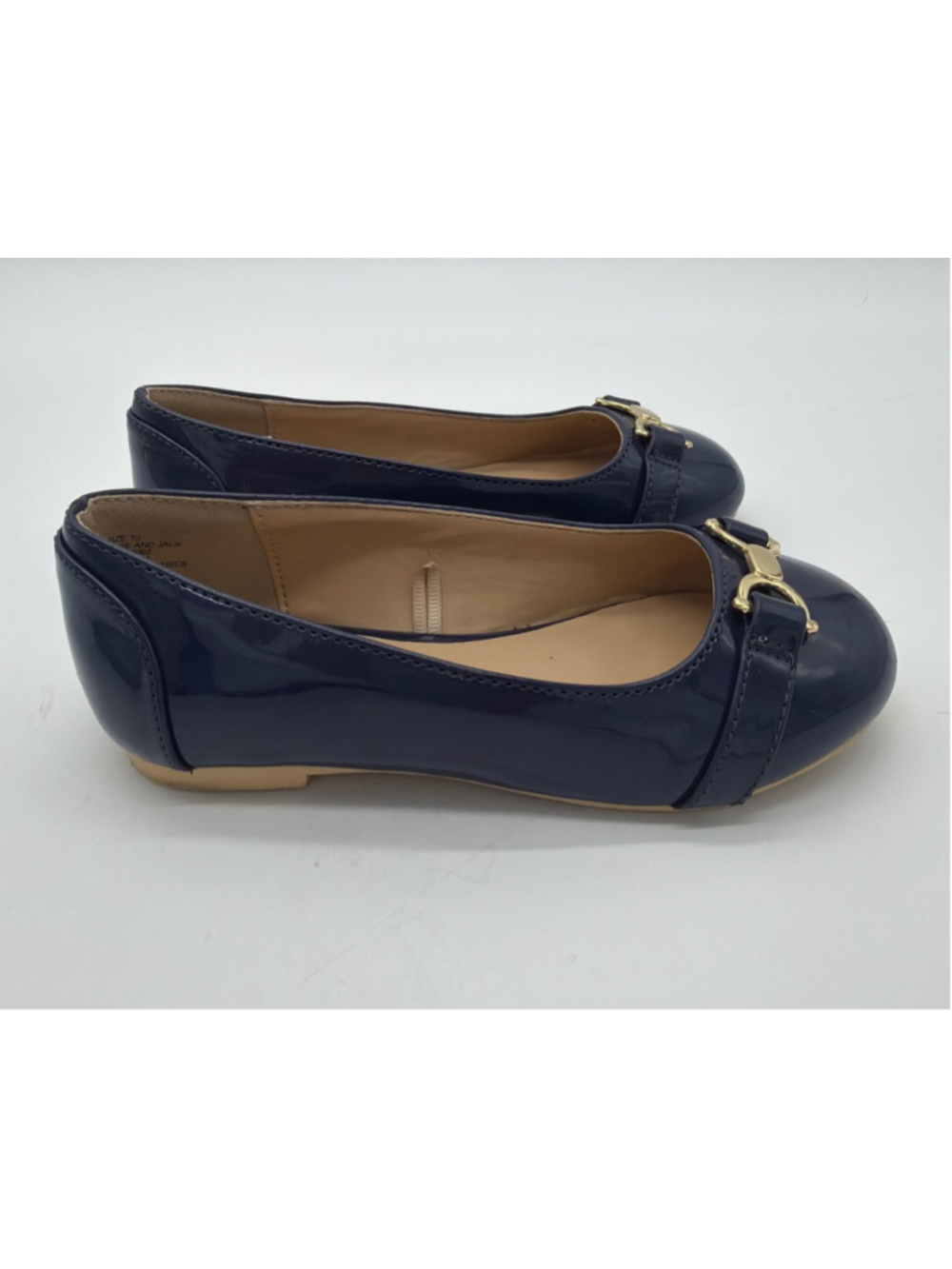 Janie and Jack Dress Shoes Navy Gold Flats Size 10 (Toddler Girl) - Picture 2 of 6